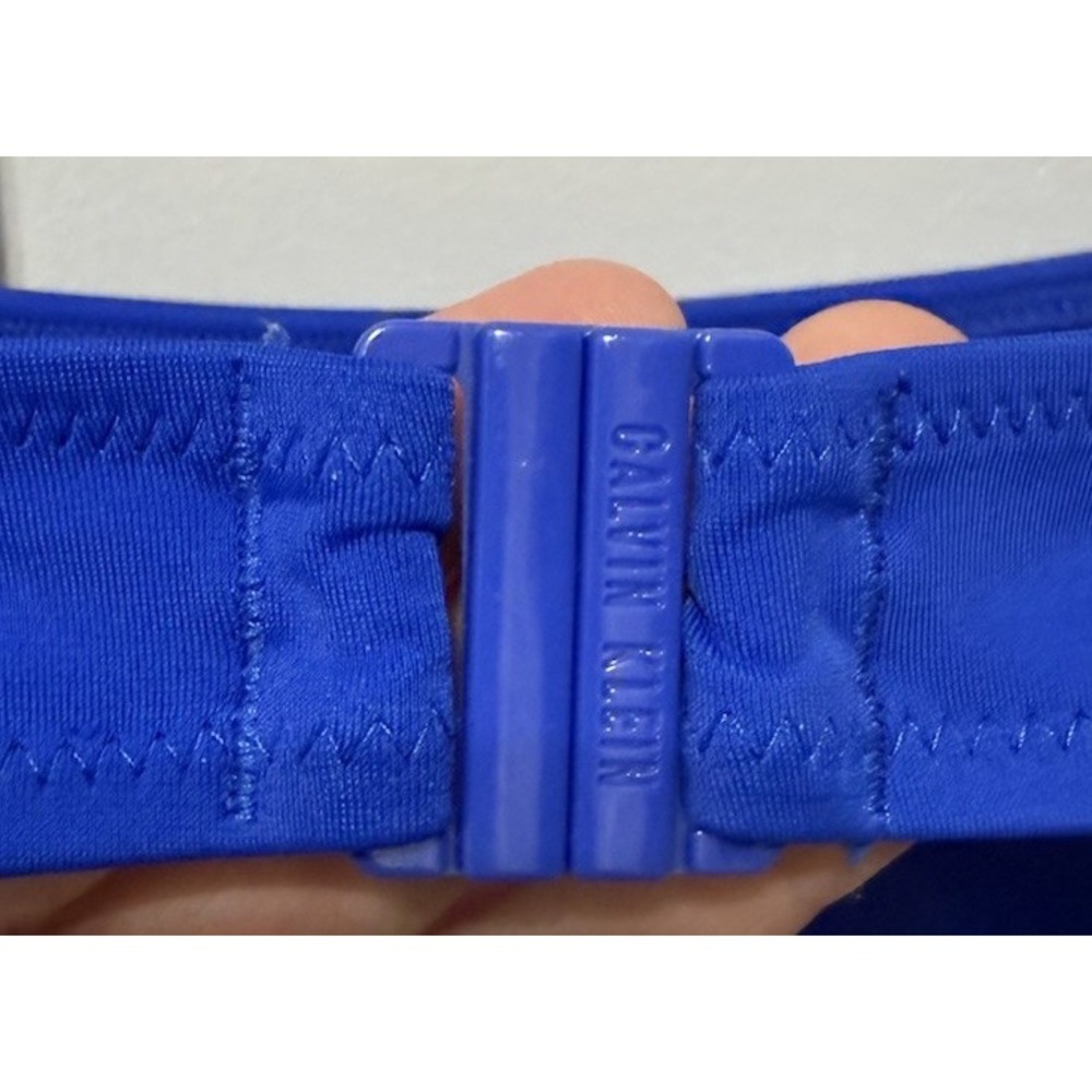 Calvin Klein Blue bikini Set Large High Waist Bottom Intense Power Ribbed - Picture 4 of 14